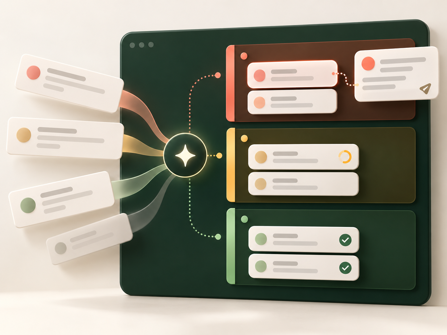 An AI assistant triaging and resolving incoming support messages